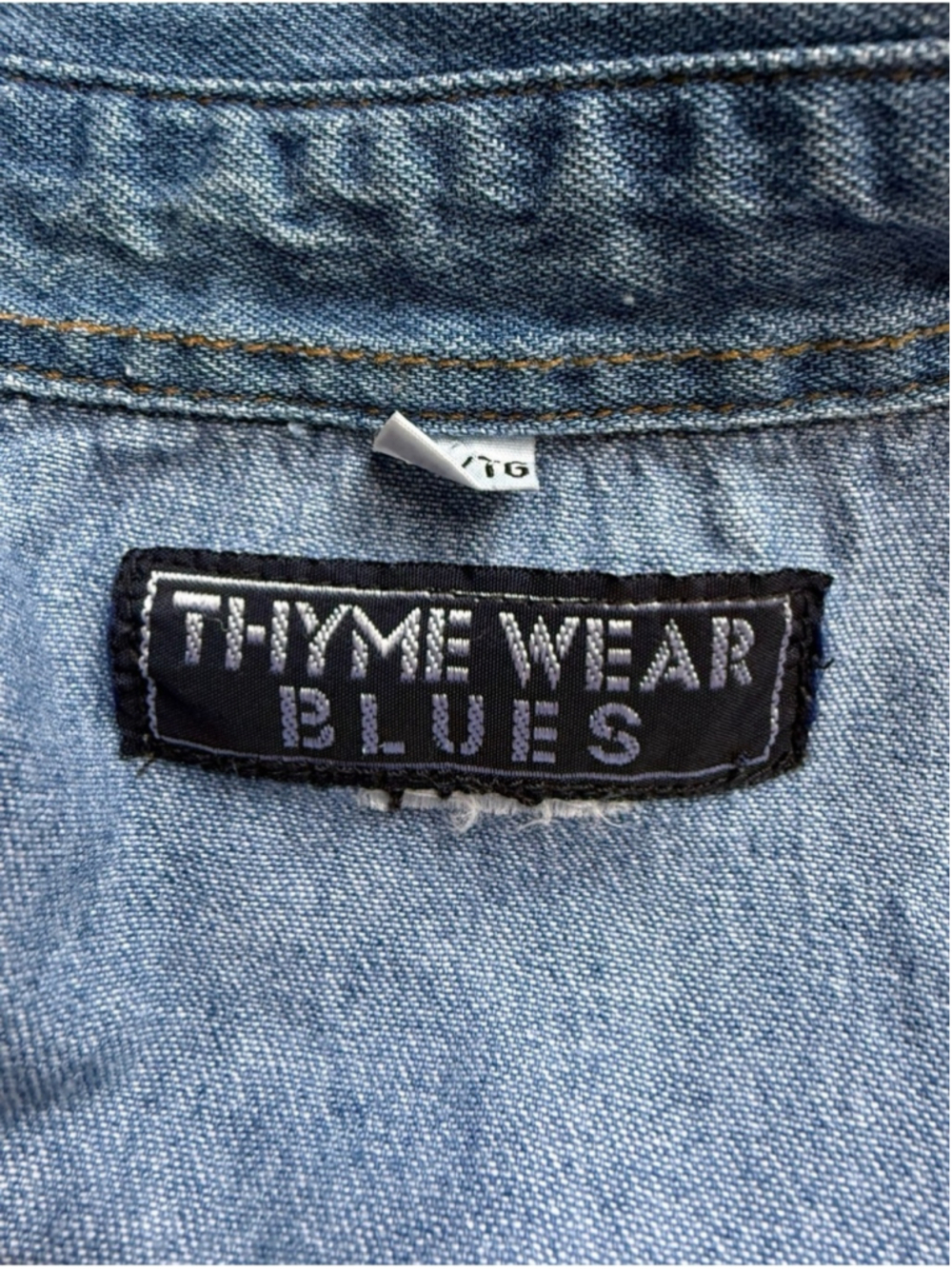 Vintage Thyme Wear Classic Light Blue Denim Button-Up Western Shirt Size XL - Picture 4 of 14